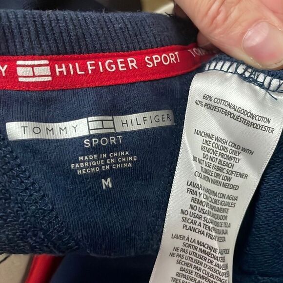 Tommy Hilfiger Sport Navy Blue French Terry Sweatshirt sz M - Picture 4 of 5